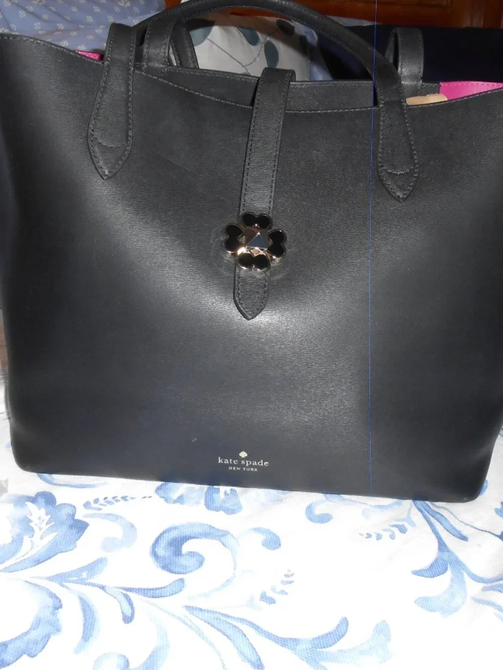 Kate Spade Tote Bag Women's Large Black Nicola Twist lock closure VGC